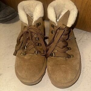 Bearpaw Marta 2504W Cow-Suede/Wool Lined Winter Lace-up Boots Women's Size 8 Uk6